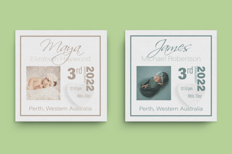 Birth Announcement Canvas Print | Personalised with Photo | Pink or Blue Stats | Christining Gift | Nursery Wall Decor Birth Announcement Canvas Print | Personalised with Photo | Pink or Blue Stats | Christining Gift | Nursery Wall Decor